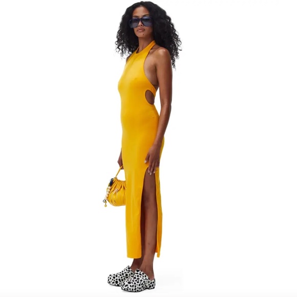 NWT $390 Simon Miller Vegan Slit Scrunch in SUNSET ORANGE! - Picture 6 of 9